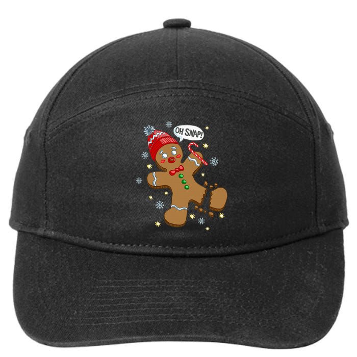 Gingerbread Man Oh Snap Christmas 7-Panel Snapback Hat