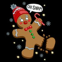Gingerbread Man Oh Snap Christmas 7-Panel Snapback Hat