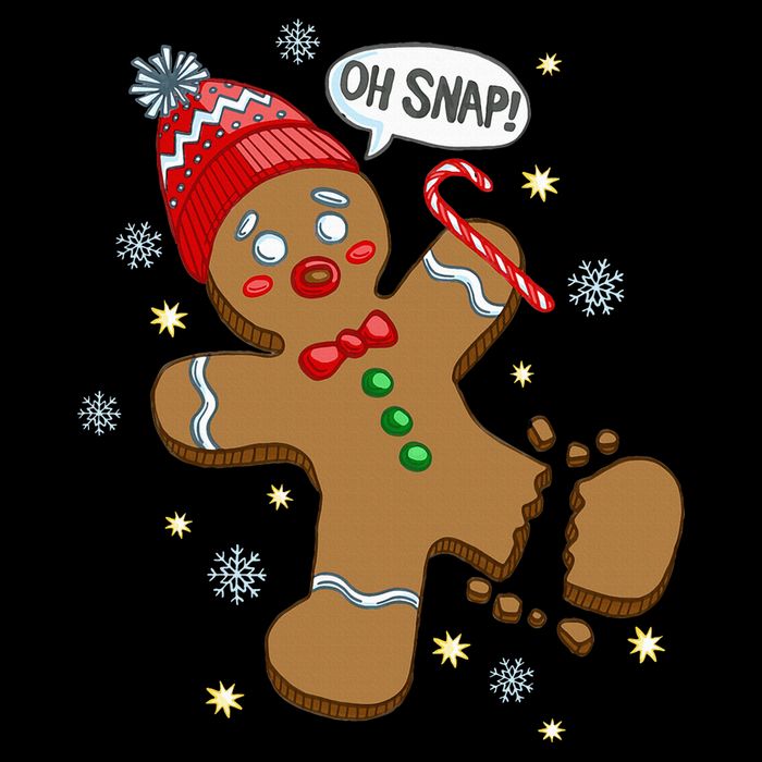 Gingerbread Man Oh Snap Christmas 7-Panel Snapback Hat