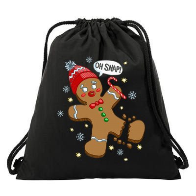 Gingerbread Man Oh Snap Christmas Drawstring Bag