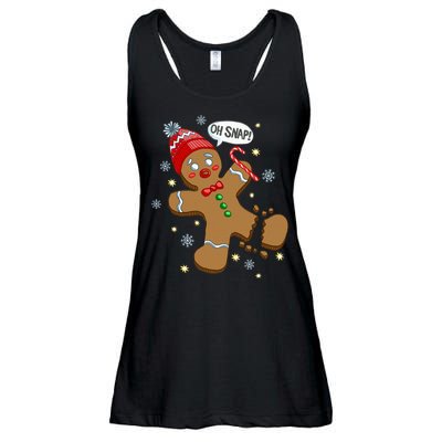 Gingerbread Man Oh Snap Christmas Ladies Essential Flowy Tank