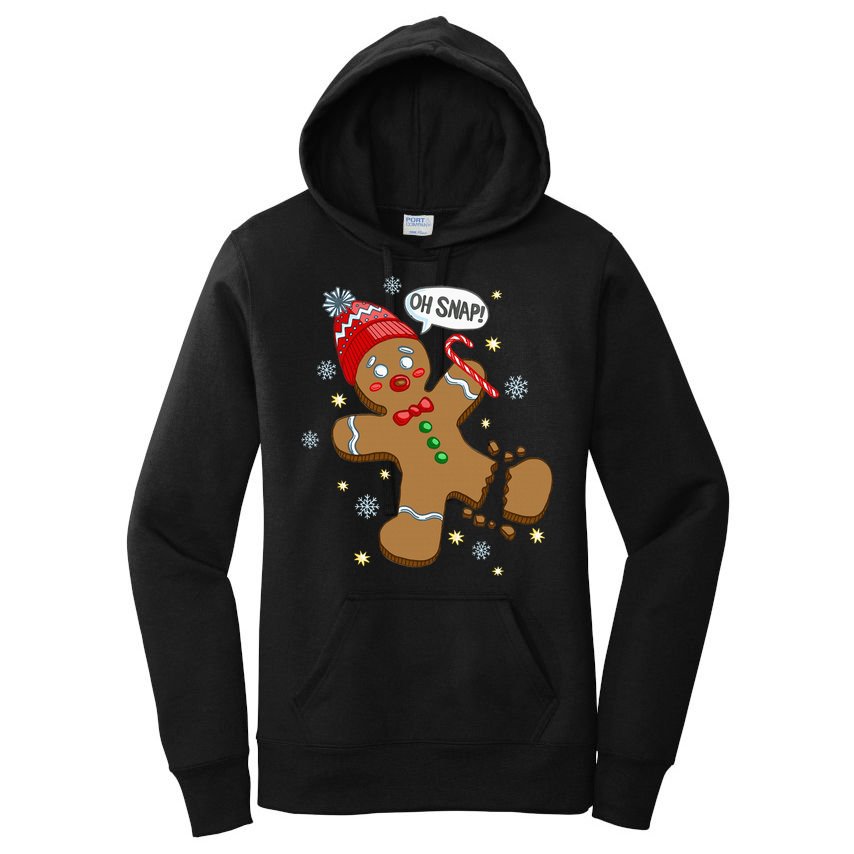 Gingerbread Man Oh Snap Christmas Women's Pullover Hoodie
