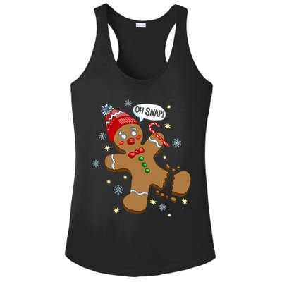Gingerbread Man Oh Snap Christmas Ladies PosiCharge Competitor Racerback Tank