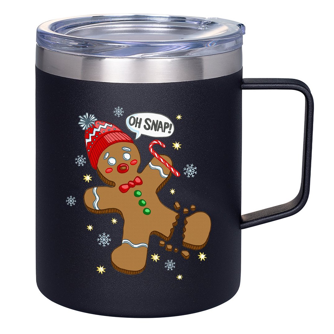 Gingerbread Man Oh Snap Christmas 12oz Stainless Steel Coffee Mug