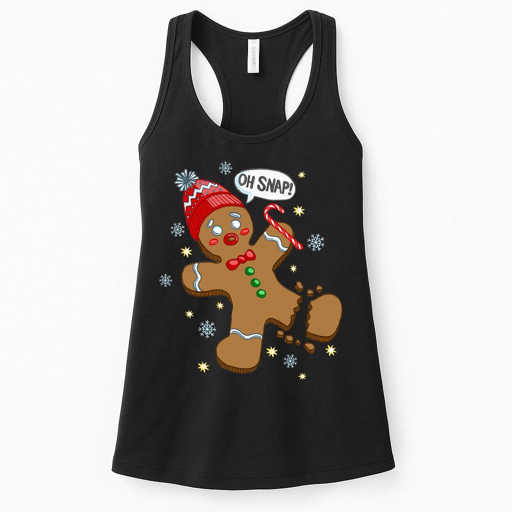 Gingerbread Man Oh Snap Christmas Womens Tank Top