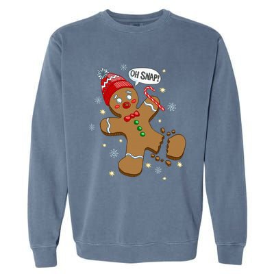 Gingerbread Man Oh Snap Christmas Garment-Dyed Sweatshirt