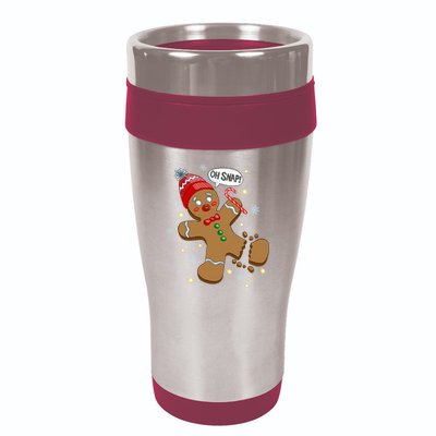 Gingerbread Man Oh Snap Christmas 16oz Travel Tumbler