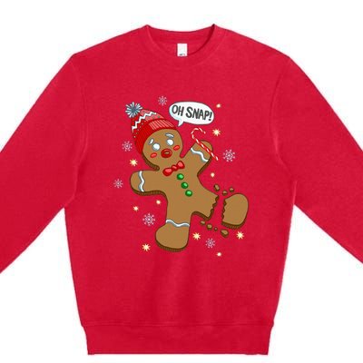 Gingerbread Man Oh Snap Christmas Premium Crewneck Sweatshirt