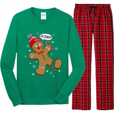 Gingerbread Man Oh Snap Christmas Long Sleeve Pajama Set