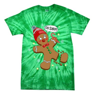Gingerbread Man Oh Snap Christmas Tie-Dye T-Shirt