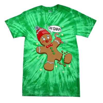 Gingerbread Man Oh Snap Christmas Tie-Dye T-Shirt