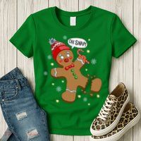 Gingerbread Man Oh Snap Christmas Womens T-Shirt