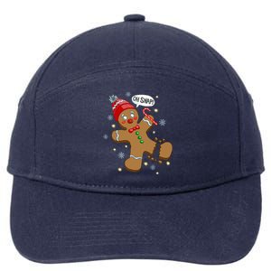 Gingerbread Man Oh Snap Christmas 7-Panel Snapback Hat