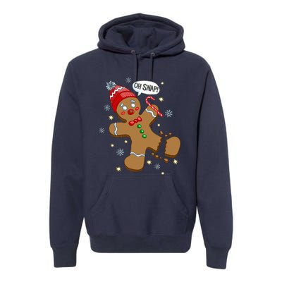 Gingerbread Man Oh Snap Christmas Premium Hoodie