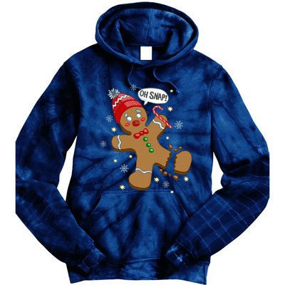 Gingerbread Man Oh Snap Christmas Tie Dye Hoodie