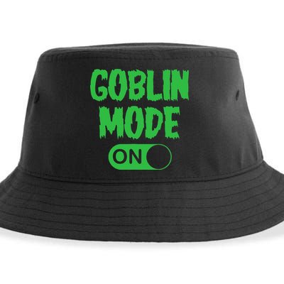 GOBLIN MODE ON funny quotes saying Sustainable Bucket Hat