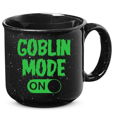 GOBLIN MODE ON funny quotes saying 15oz Campfire Ceramic Mug