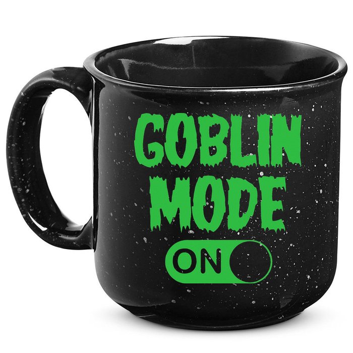 GOBLIN MODE ON funny quotes saying 15oz Campfire Ceramic Mug