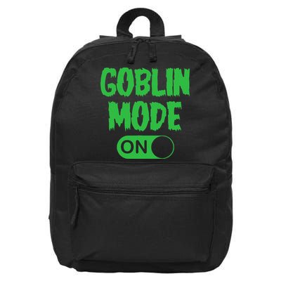 GOBLIN MODE ON funny quotes saying 16 in Basic Backpack