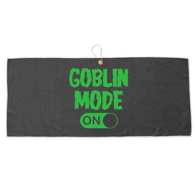 GOBLIN MODE ON funny quotes saying Large Microfiber Waffle Golf Towel