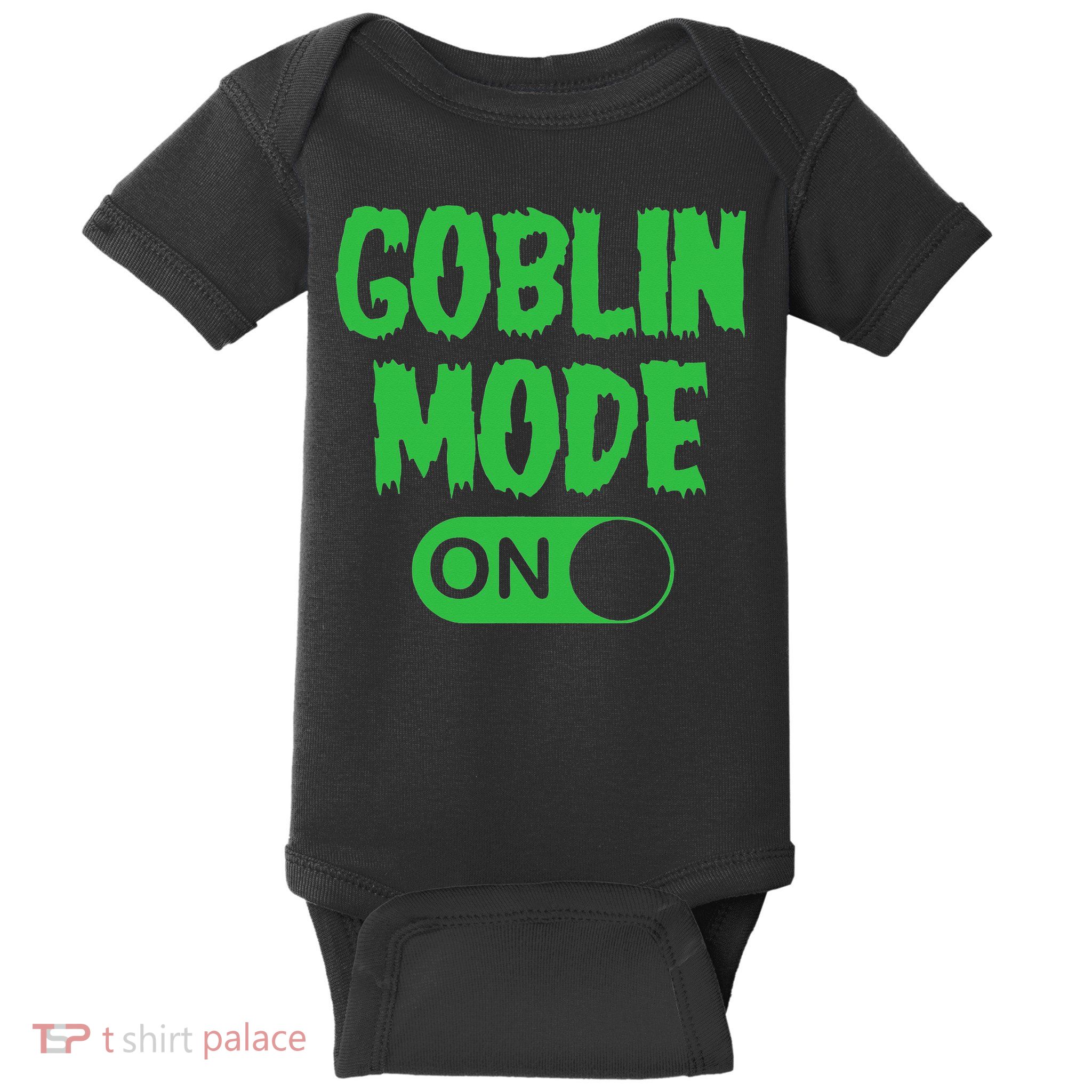 GOBLIN MODE ON funny quotes saying Baby Bodysuit