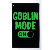 GOBLIN MODE ON funny quotes saying Golf Towel