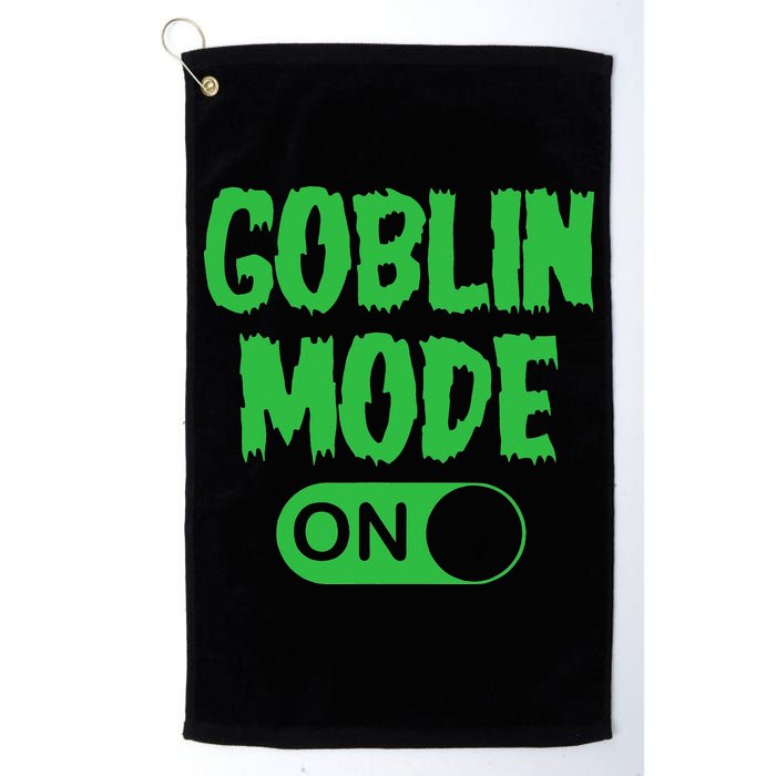 GOBLIN MODE ON funny quotes saying Golf Towel