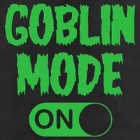 GOBLIN MODE ON funny quotes saying Golf Towel