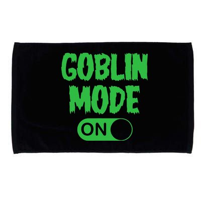 GOBLIN MODE ON funny quotes saying Microfiber Hand Towel
