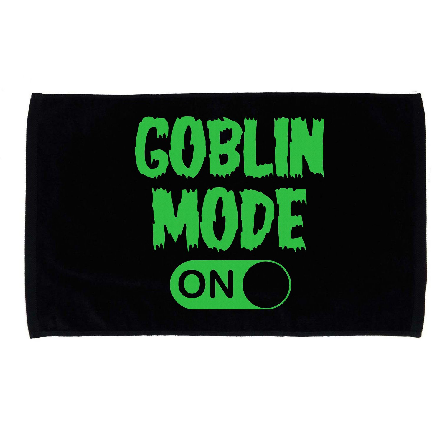 GOBLIN MODE ON funny quotes saying Microfiber Hand Towel