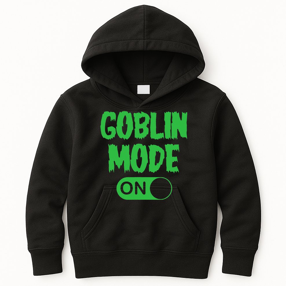 GOBLIN MODE ON funny quotes saying Kids Hoodie