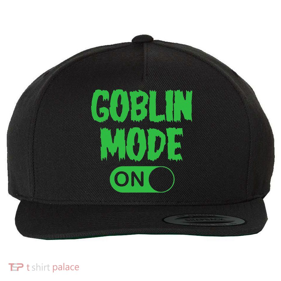 GOBLIN MODE ON funny quotes saying Wool Snapback Cap