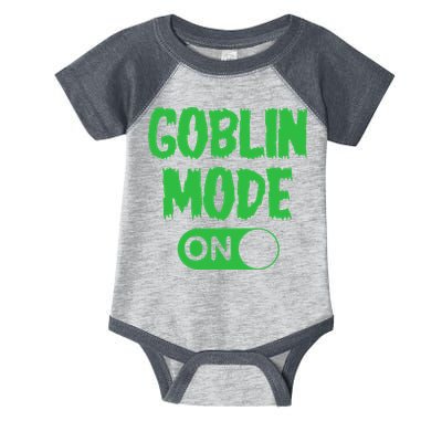GOBLIN MODE ON funny quotes saying Infant Baby Jersey Bodysuit