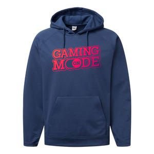 Gaming Mode On Nerd Video Games Geek Video Games Great Gift Performance Fleece Hoodie