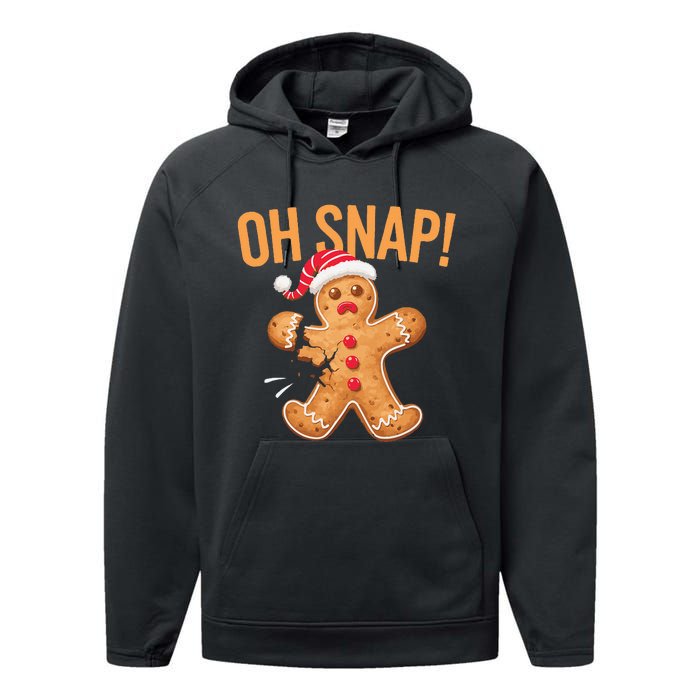 Gingerbread Man Oh Snap Christmas Performance Fleece Hoodie