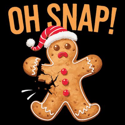 Gingerbread Man Oh Snap Christmas T-Shirt