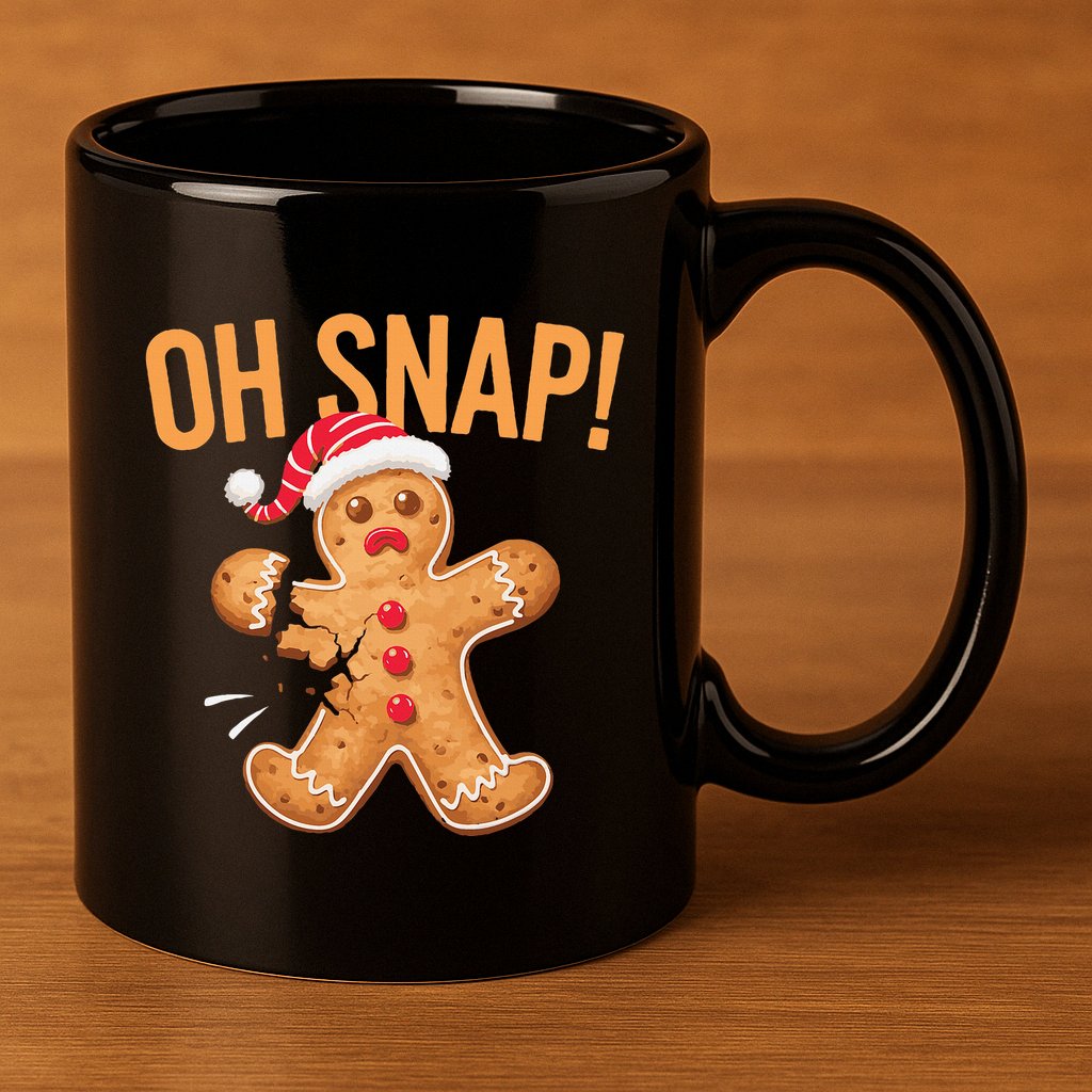 Gingerbread Man Oh Snap Christmas 11oz C Handle Ceramic Mug