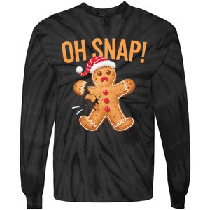 Gingerbread Man Oh Snap Christmas Tie-Dye Long Sleeve Shirt