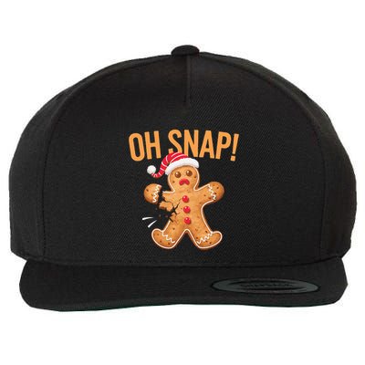 Gingerbread Man Oh Snap Christmas Wool Snapback Cap
