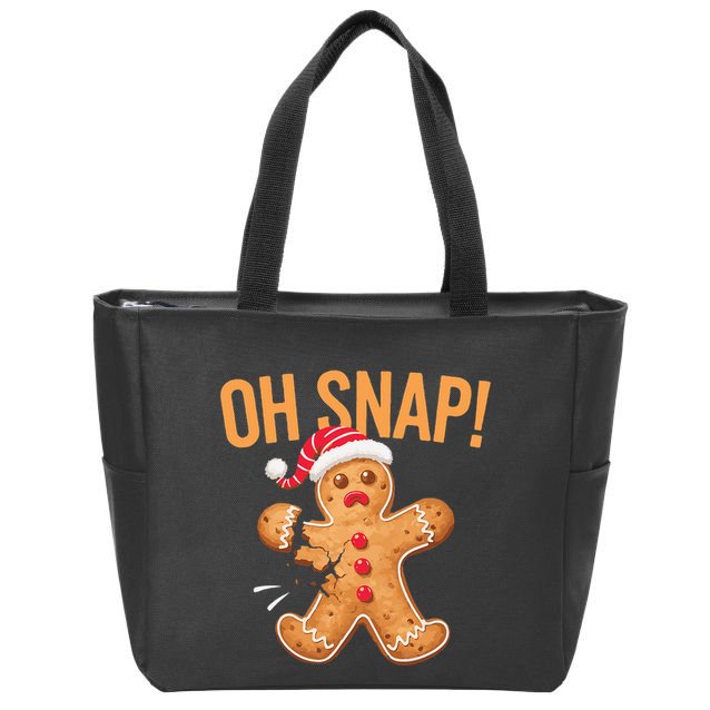 Gingerbread Man Oh Snap Christmas Zip Tote Bag