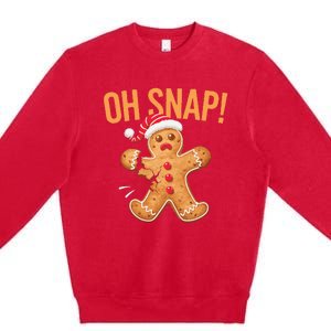 Gingerbread Man Oh Snap Christmas Premium Crewneck Sweatshirt