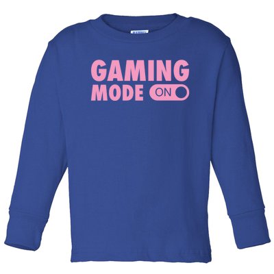 Gaming Mode On Video Games Gamer On Off Switch Gift Toddler Long Sleeve Shirt