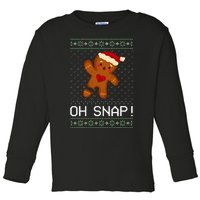 Gingerbread Man Oh Snap Christmas Cookie  Toddler Long Sleeve Shirt