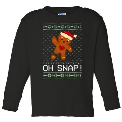 Gingerbread Man Oh Snap Christmas Cookie  Toddler Long Sleeve Shirt