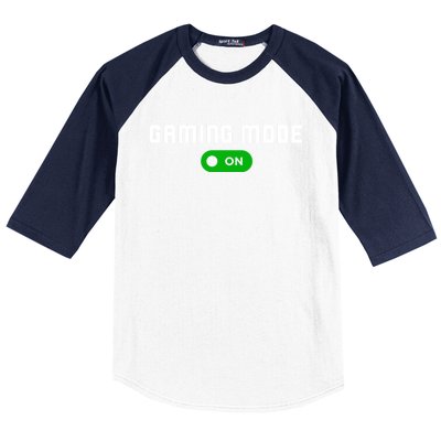 Gaming Mode On Gamer Gaming Gift Baseball Sleeve Shirt