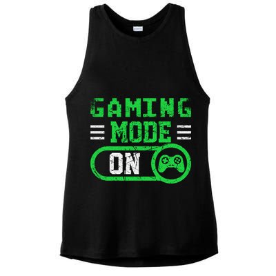 Gaming Mode On Distressed Video Game Controller Gamer Great Gift Ladies PosiCharge Tri-Blend Wicking Tank