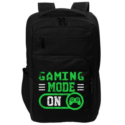 Gaming Mode On Distressed Video Game Controller Gamer Great Gift Impact Tech Backpack