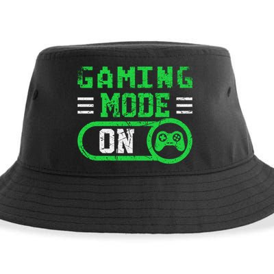 Gaming Mode On Distressed Video Game Controller Gamer Great Gift Sustainable Bucket Hat