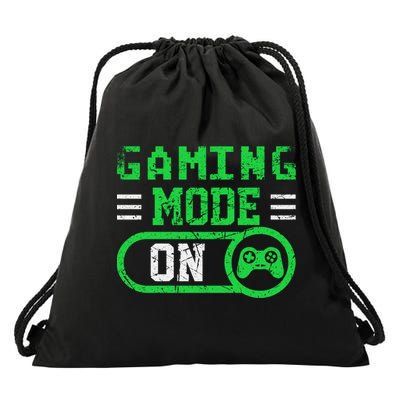 Gaming Mode On Distressed Video Game Controller Gamer Great Gift Drawstring Bag