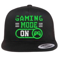 Gaming Mode On Distressed Video Game Controller Gamer Great Gift Flatbill Hat